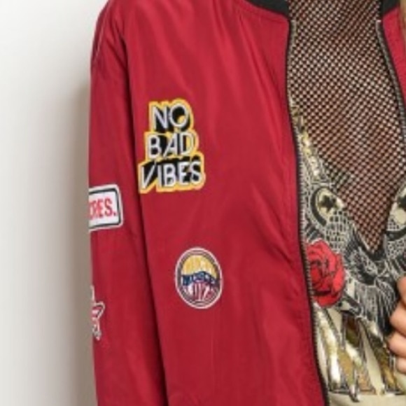 Red Long Patch Jacket - Picture 6 of 8